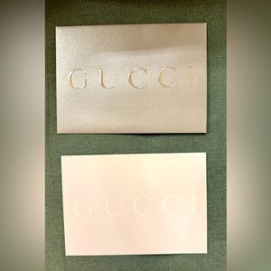Gucci Branded Silver Envelope + White Embossed Note Card